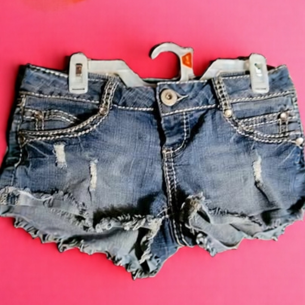 Rue21 Distressed Jean Shorts - Blue